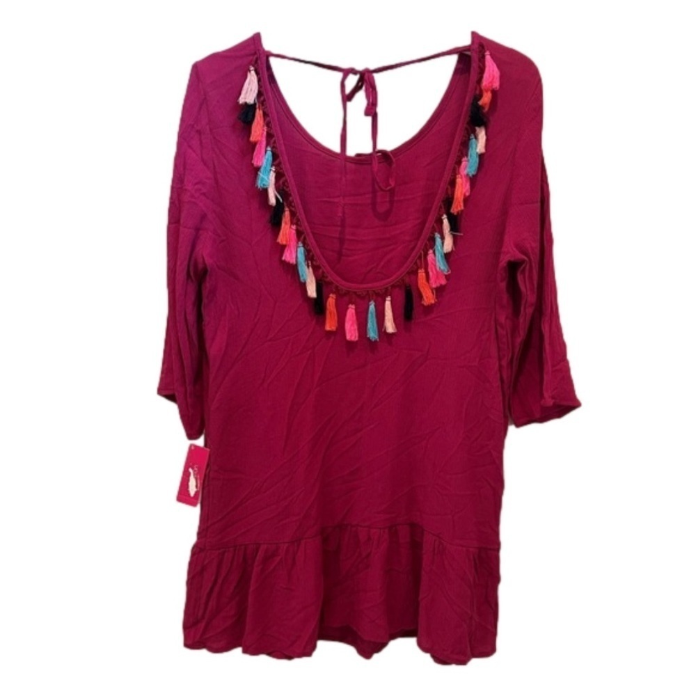 Target tassels back swim coverup dress